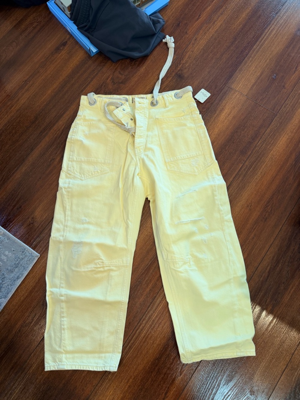 We The Free Pale Yellow moxie low slung pants